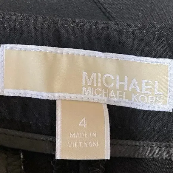 Michael Kors Women's Black Mid Rise Straight Leg Trousers Dress Pants Size 4 - Picture 4 of 5